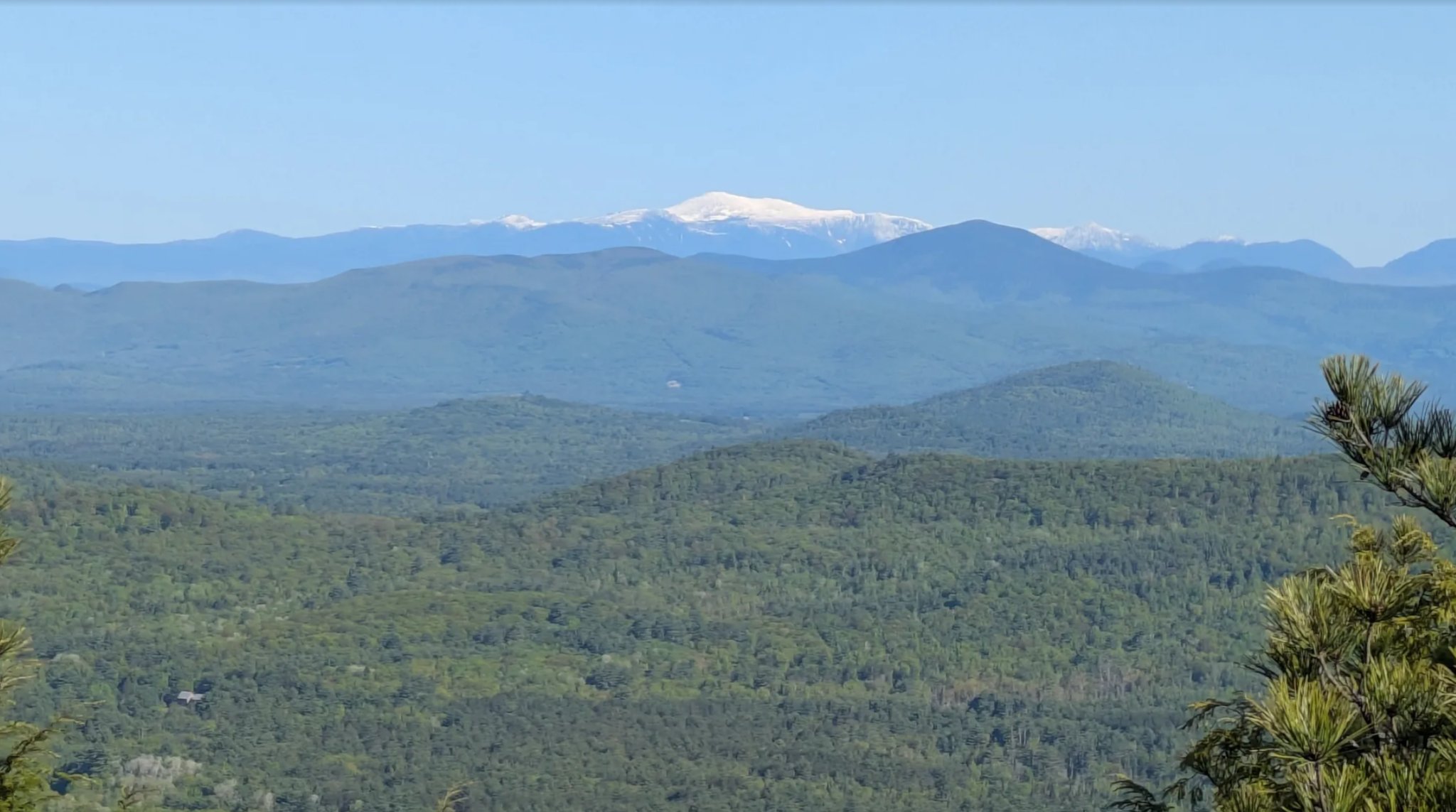 Panoramic view from the summit of Burnt Meadow Mountain, looking north toward Mount Washington